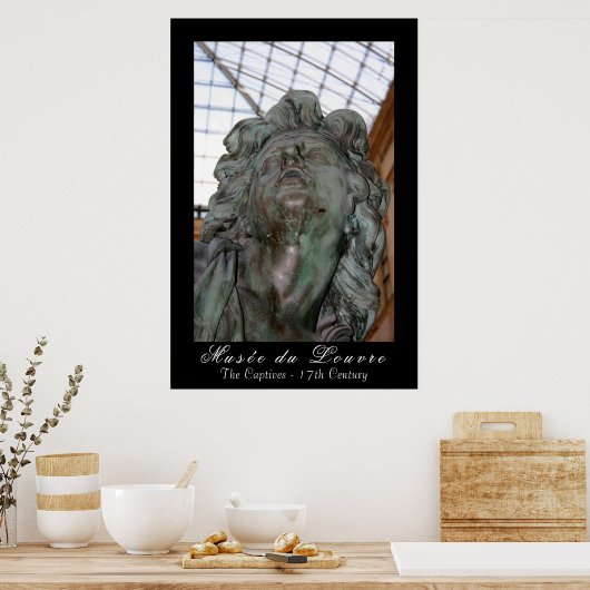 Poster Le musée du Louvre "Les captifs" (Cuisine)