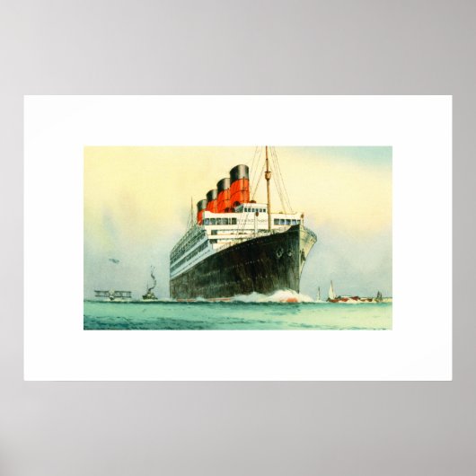 POSTER LE NAVIRE AQUITANIA CUNARD WHITE STAR LINE (Devant)