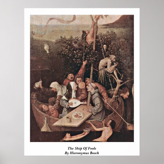Poster Le Navire Des Fools. Par Hieronymus Bosch (Devant)