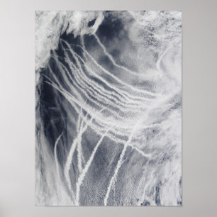 Poster Le navire suit le nord de l'océan Pacifique