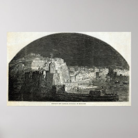 Poster Le nouveau panorama de Naples de Burford par Moonl (Devant)