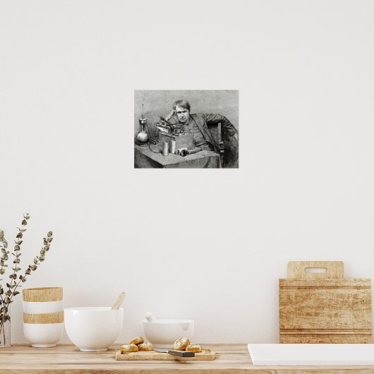 Poster Le nouveau phonographe de M. Edison (Cuisine)