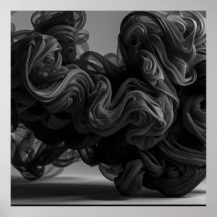 Poster Le nuage essentiel de fumée noire sur un mur