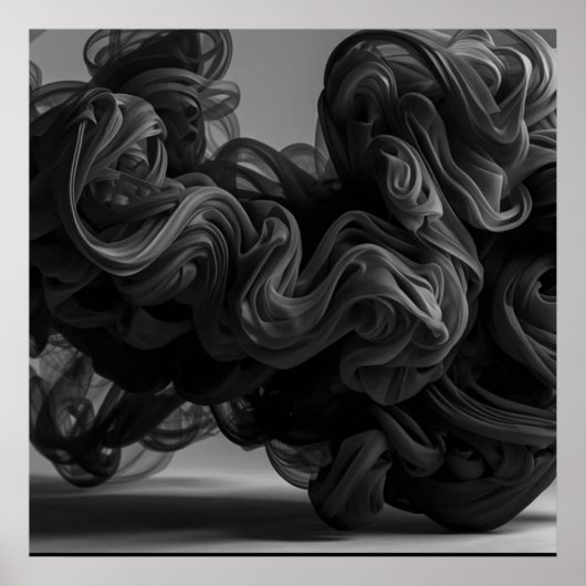 Poster Le nuage essentiel de fumée noire sur un mur (Devant)