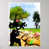 Poster Le Paintball au printemps (Devant)