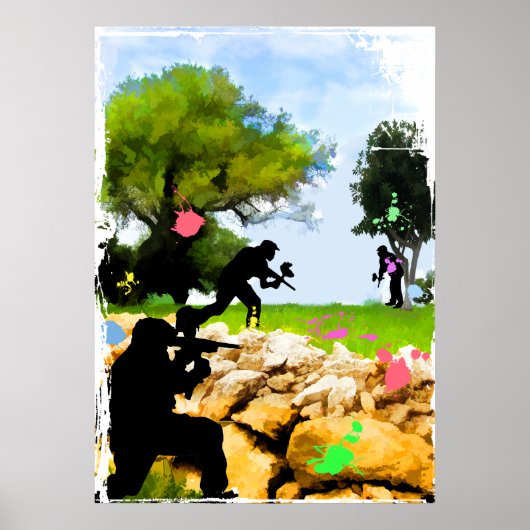 Poster Le Paintball au printemps (Devant)