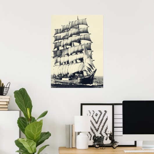 Poster Le Pamir barque (Bureau à domicile)