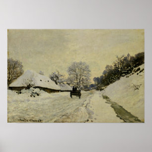 Poster Le Panier, ou Route sous neige à Honfleur, 1865