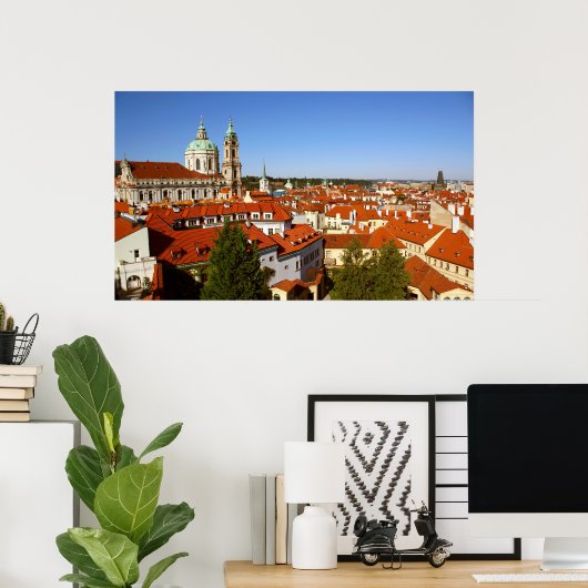 Poster Le panorama de Prague (Bureau à domicile)