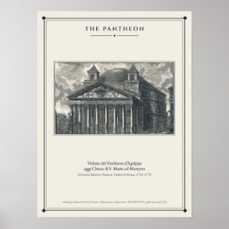 Poster Le Panthéon Rome Piranesi Veduta