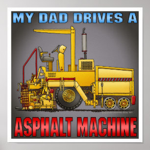 Poster Le papa conduit une copie d'affiche de machine de