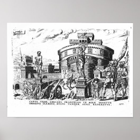 Poster Le pape Clément VII est assiégé par Charles V (Devant)