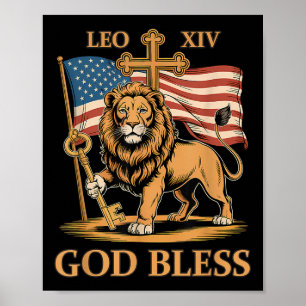 Poster Le Pape du Vatican Leo Xiv - Dieu béni le Pape Leo