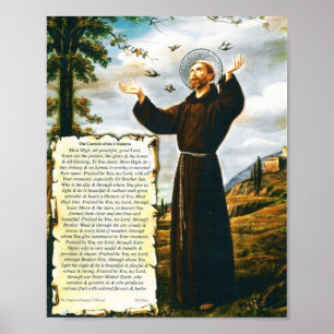 Poster Le pape François Cantique des Créatures Saint Fran