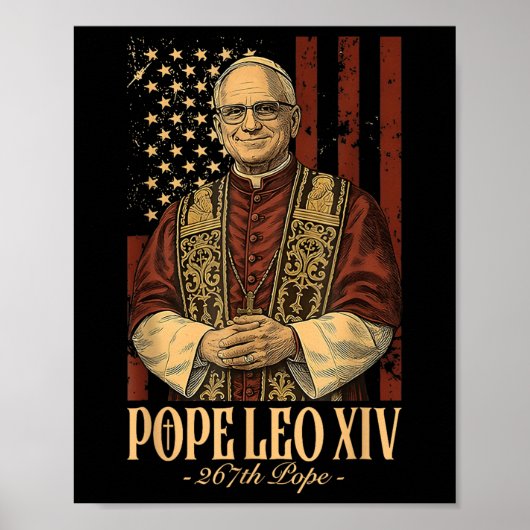 Poster Le pape Leo Xiv Robert Francis Prevost (Devant)