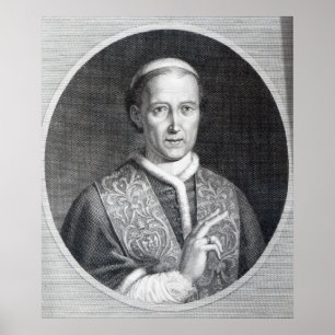Poster Le pape Léon XII, gravé par Raffaele Persichini
