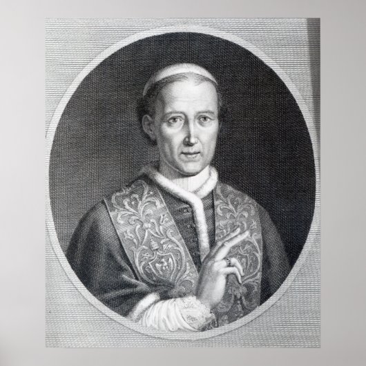 Poster Le pape Léon XII, gravé par Raffaele Persichini (Devant)