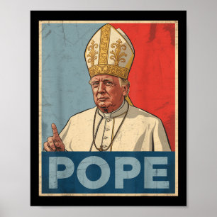 Poster Le pape Trump drôle Trump Vatican Christian Retro