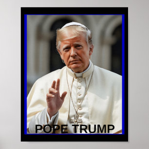 Poster Le pape Trump drôle Trump Vatican Christian Retro