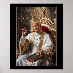 Poster Le pape Trump drôle Trump Vatican Christian Retro