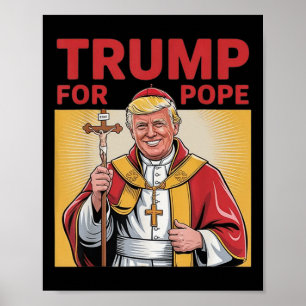 Poster Le pape Trump drôle Trump Vatican Christian Retro