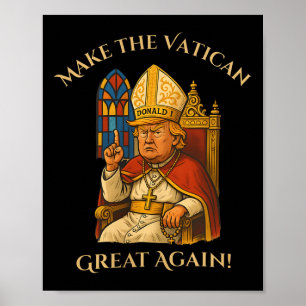 Poster Le pape Trump drôle Trump Vatican Christian Retro