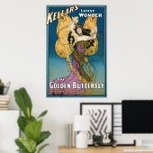 Poster Le papillon d'or de vintage Kellar (Bureau à domicile)