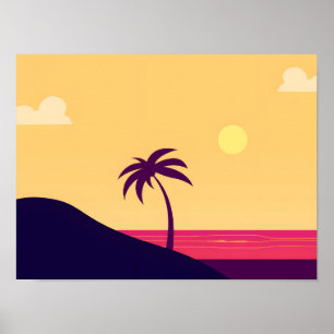 Poster Le paradis du coucher du soleil : une fuite tropic