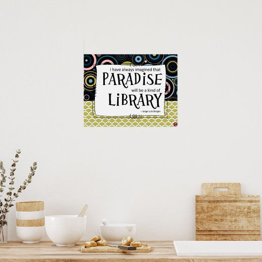Poster Le paradis est une bibliothèque (Cuisine)