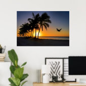 Poster Le paradis tropical du lever du soleil de l'Ouest (Bureau à domicile)