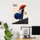 Poster le parapluie rouge (Bureau à domicile)