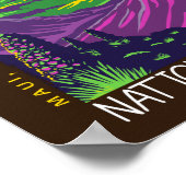 Poster Le Parc national de Haleakala Hawaii Vintage (Coin)