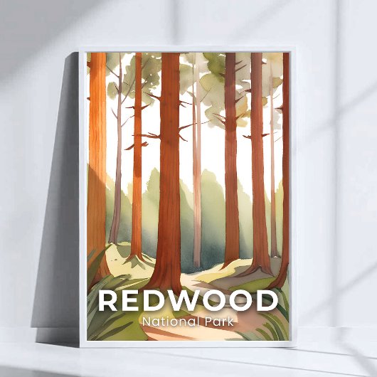 Poster Le parc national de Redwood | Aquarelle