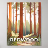 Poster Le parc national de Redwood | Aquarelle (Devant)