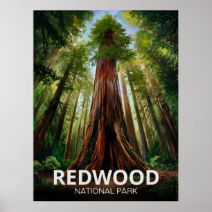 Poster Le parc national de Redwood, Californie côtière