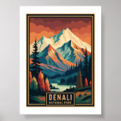 Poster Le Parc national Retro Denali (Devant)