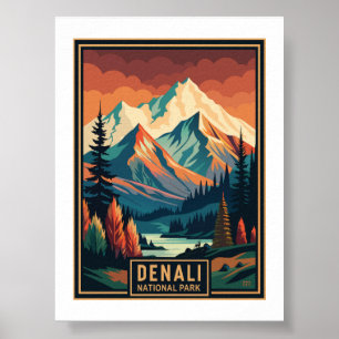 Poster Le Parc national Retro Denali