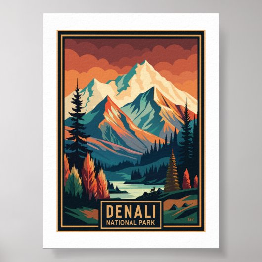 Poster Le Parc national Retro Denali (Devant)