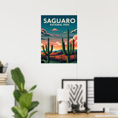 Poster Le Parc national vibre du Saguaro (Bureau à domicile)