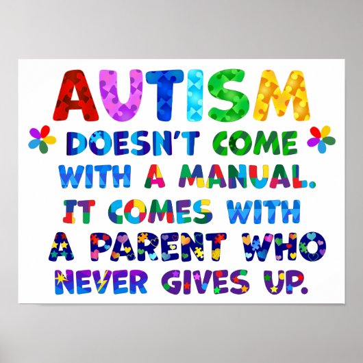 Poster Le parent AUTISM ne se lève jamais (Devant)