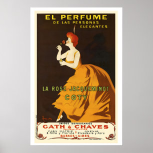 Poster Le parfum... La Rose Jacqueminot Coty Vintage