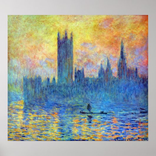 Poster Le Parlement de Londres en hiver de Claude Monet (Devant)