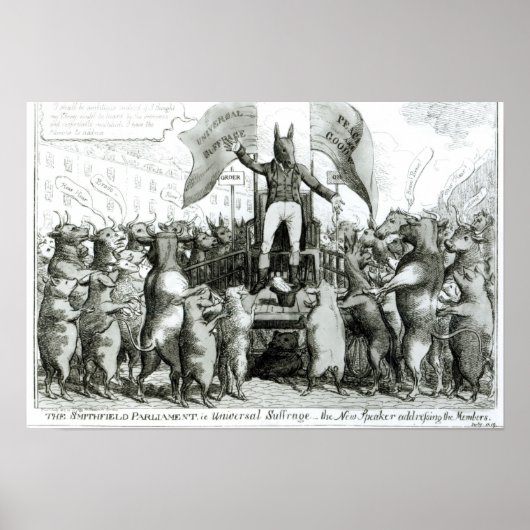 Poster Le Parlement de Smithfield : le suffrage universel (Devant)