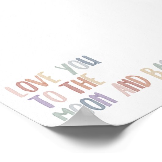 Poster Le pastel Boho vous aime à la lune et à l'arrière- (Coin)