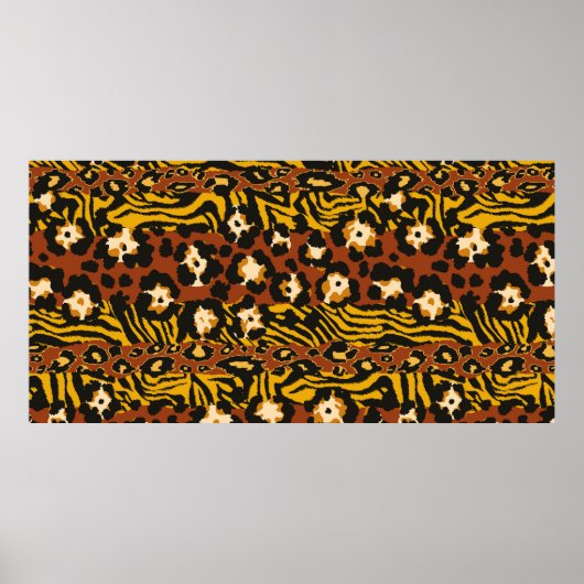 Poster Le patchwork de léopard et de peaux de tigres sauv (Devant)