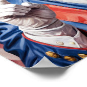 Poster Le patriotique Golden Retriever dans l'Oncle Sam p (Coin)