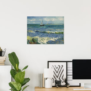 Poster Le paysage marin de Van Gogh aux Saintes Maries de