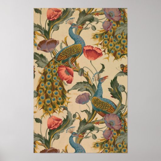 Poster Le Peacock Motif Art Nouveau (Devant)