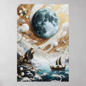 Poster Le Pêcheur Sous La Mer Lune (Devant)