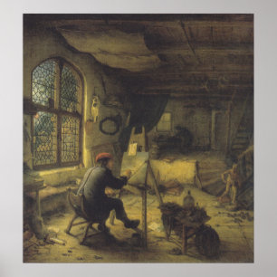 Poster Le peintre dans son atelier (Studio de l'artiste)
